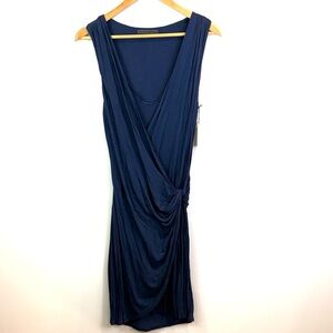 NWT Velvet by Graham and Spencer Navy Blue Draped Dress size M
